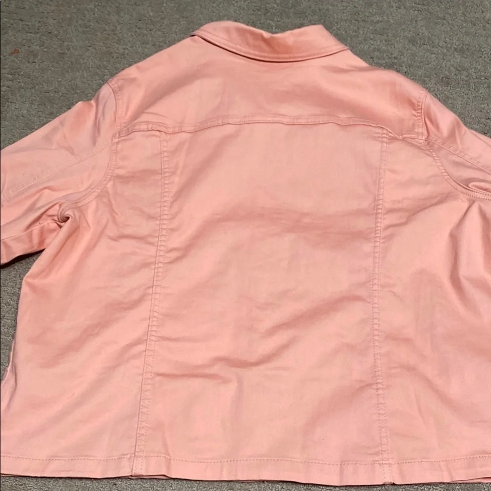 Blair Pink Jean Jacket with Textured Fabric